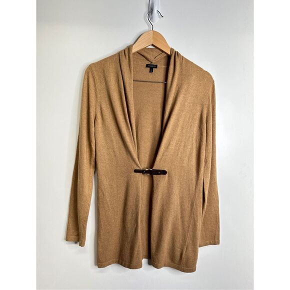 Talbots Sweater Womens Wool/Cashmere Blend Tan Cardigan Size Small - Picture 1 of 9